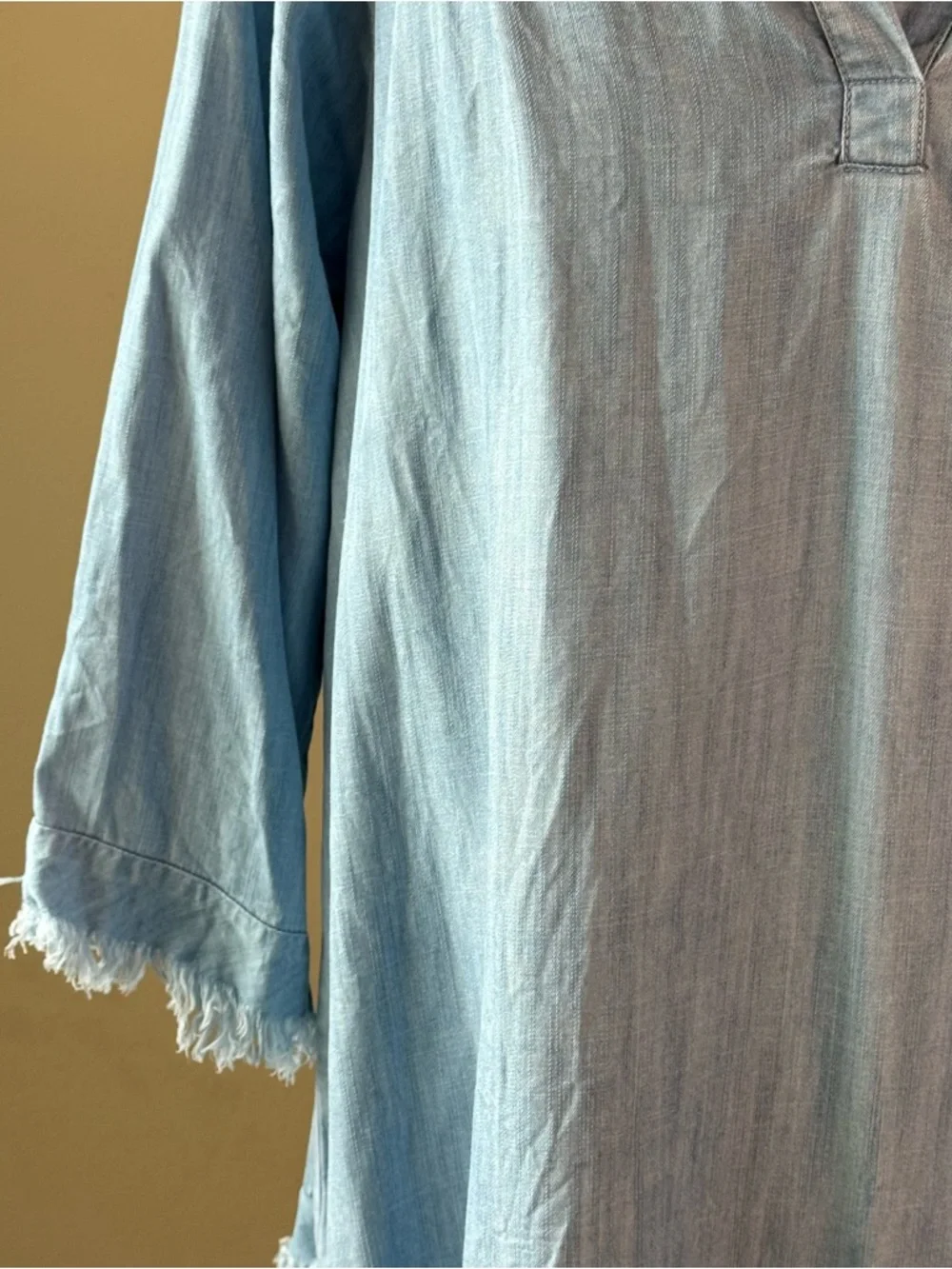APNY Tencel Chambray Dress Size Large Blue - Picture 3 of 13